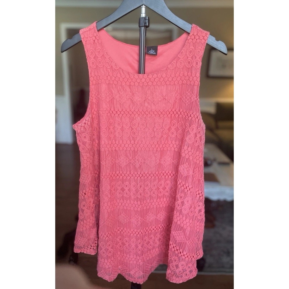 New Direction Women's Large Sleeveless Top Pink - Picture 1 of 4